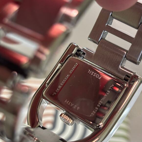 Fossil Harwell ES5326 Womens Quartz Watch 28mm Rectangular Bracelet Silver Dial - Picture 5 of 14